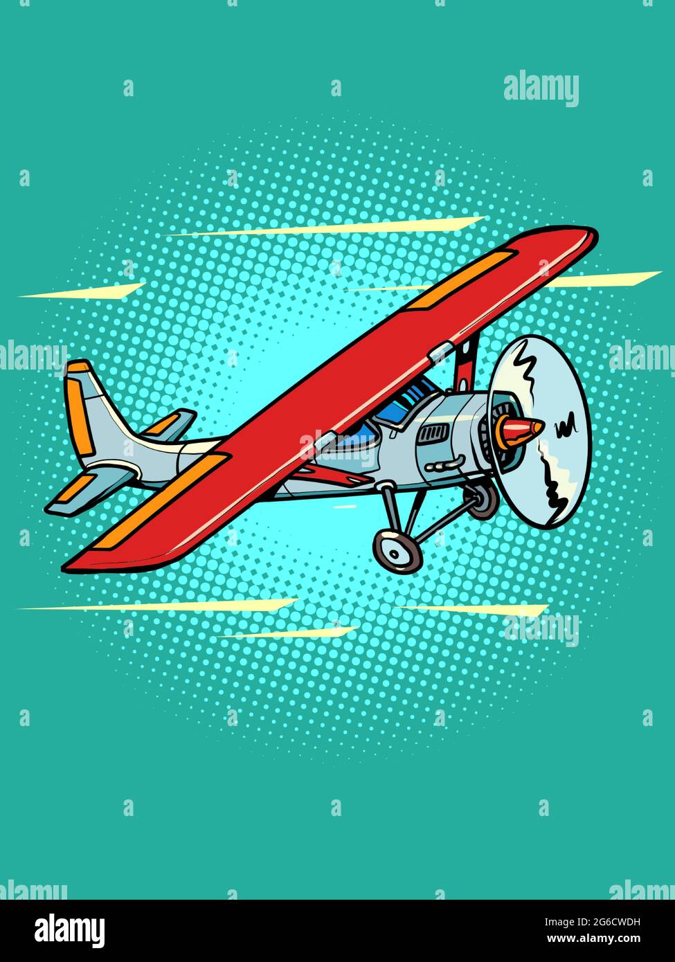 petit avion de transport de passagers, rétro aviation de loisirs Illustration de Vecteur