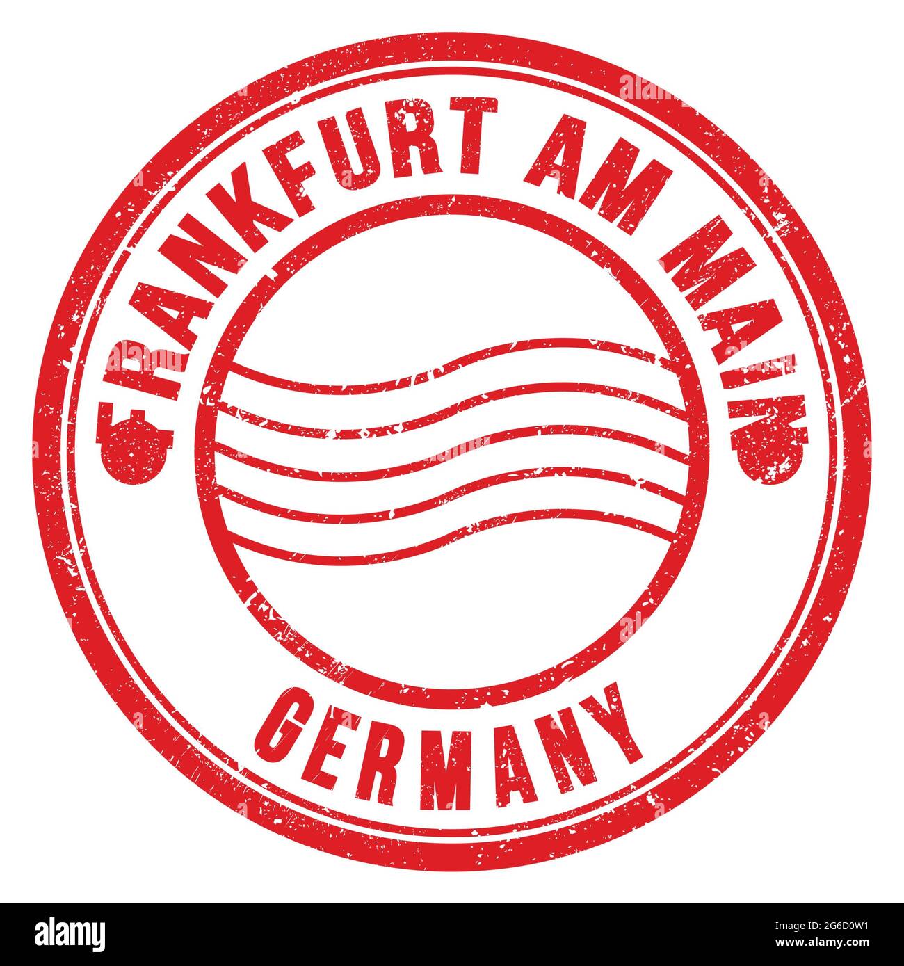 FRANCFORT AM MAIN - ALLEMAGNE, mots écrits sur le timbre postal rond rouge Banque D'Images