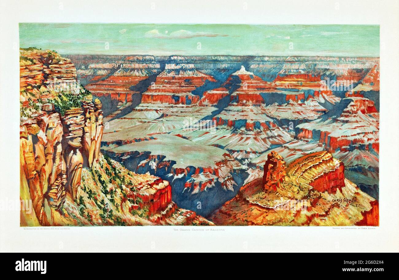 Grand Canyon Travel Poster (le Guide des arts graphiques, 1927) artiste : Chris Siemer Banque D'Images