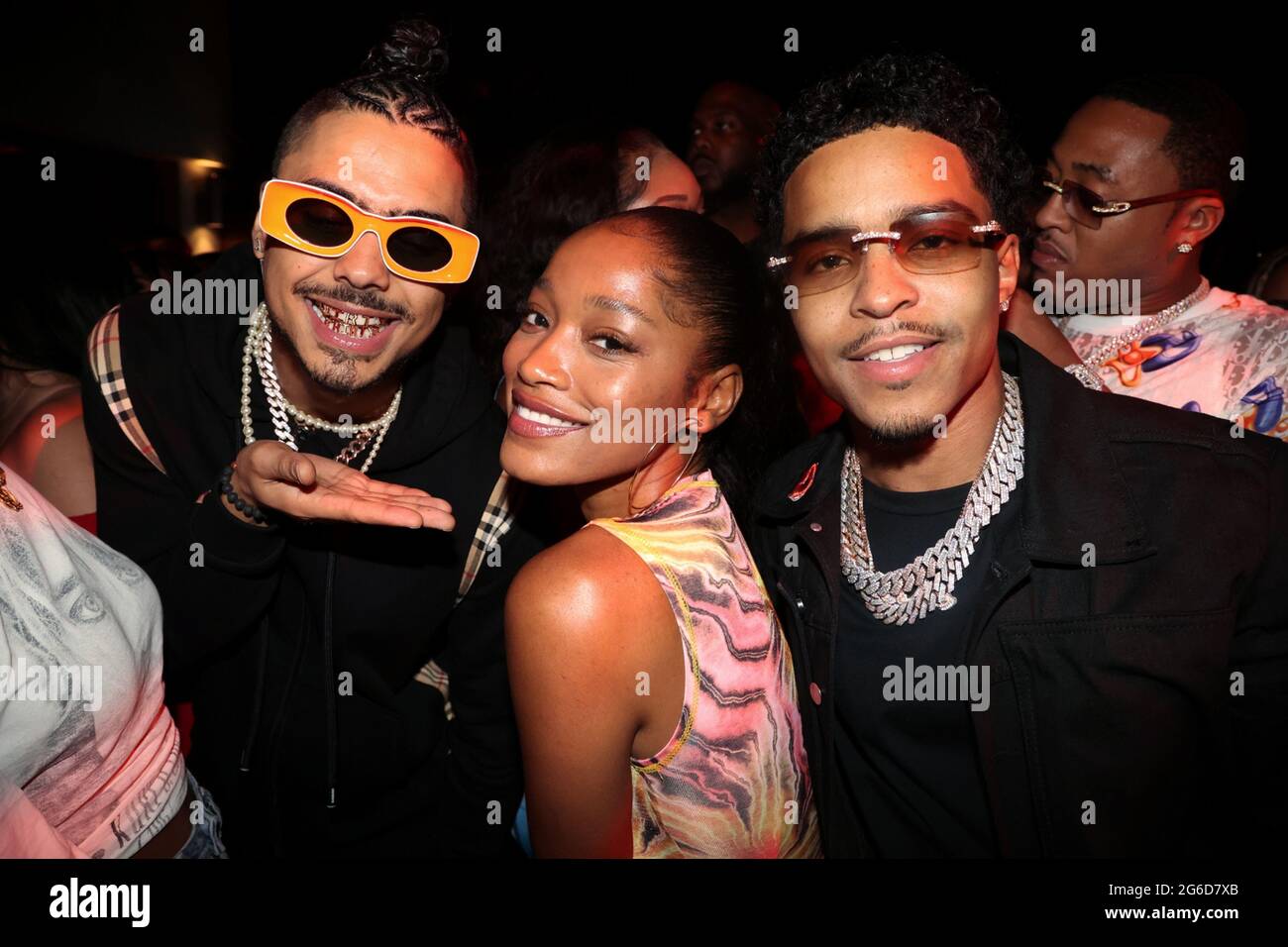 Malibu, env. 4 juillet 2021. Quincy, Keke Palmer et Justin Dior Combs au Diddy 4e de juillet Party à sa résidence à Malibu, Californie, le 4 juillet 2021. Crédit : Walik Goshorn/Media Punch/Alay Live News Banque D'Images