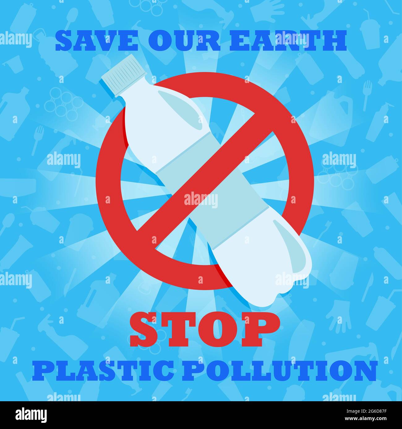 Arrêtez la pollution plastique. Sauver notre Terre. Une bannière avec