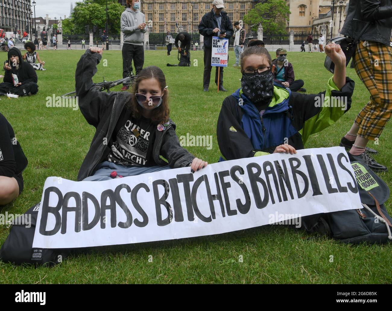 Londres, Royaume-Uni. 05e juillet 2021. Les protestations contre les Tories tentent de faire passer rapidement le projet de loi (PCSC) - nous devons défendre nos droits, qui criminalisent le peuple rom, les minorités ethniques le 5 juillet 2021, Parliament Square, Londres, Royaume-Uni. Crédit : Picture Capital/Alamy Live News Banque D'Images