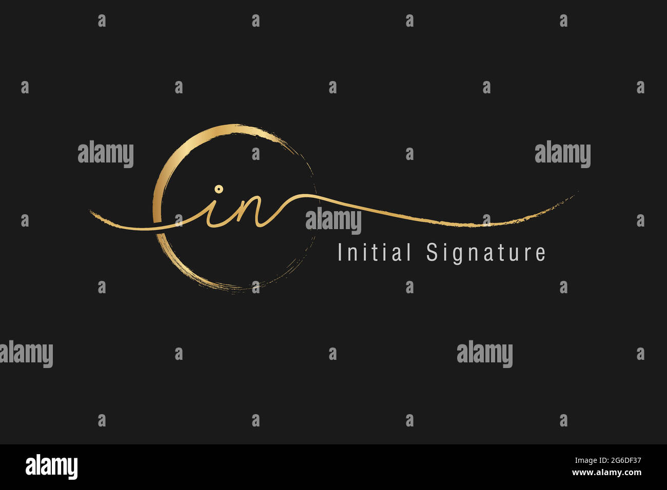 Signature lettre initiale i n Beauté vecteur logo initial, écriture logo de la signature initiale, mariage, mode, bijoux, boutique, fleurs et botani Illustration de Vecteur