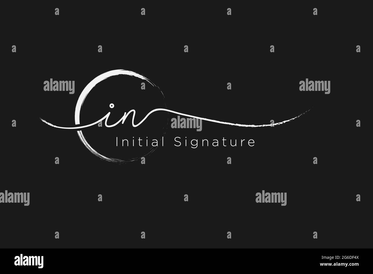 Signature lettre initiale i n .Beauté vecteur logo initial, écriture logo de la signature initiale, mariage, mode, bijoux, boutique, floral et botan Illustration de Vecteur
