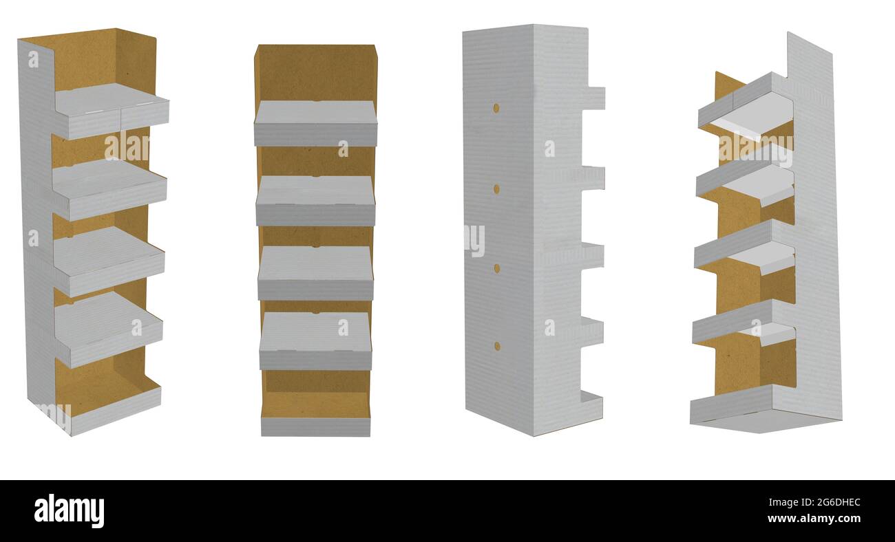 Rendu 3D - modèle de boîtier d'affichage de position d'image haute résolution isolé sur fond blanc, détails de haute qualité du carton Banque D'Images