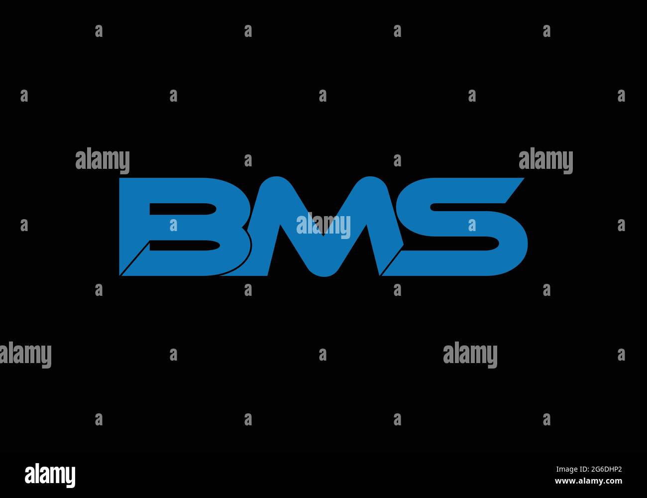 Lettre initiale du monogramme logo BMS Design modèle vectoriel B M S Letter logo Design Illustration de Vecteur