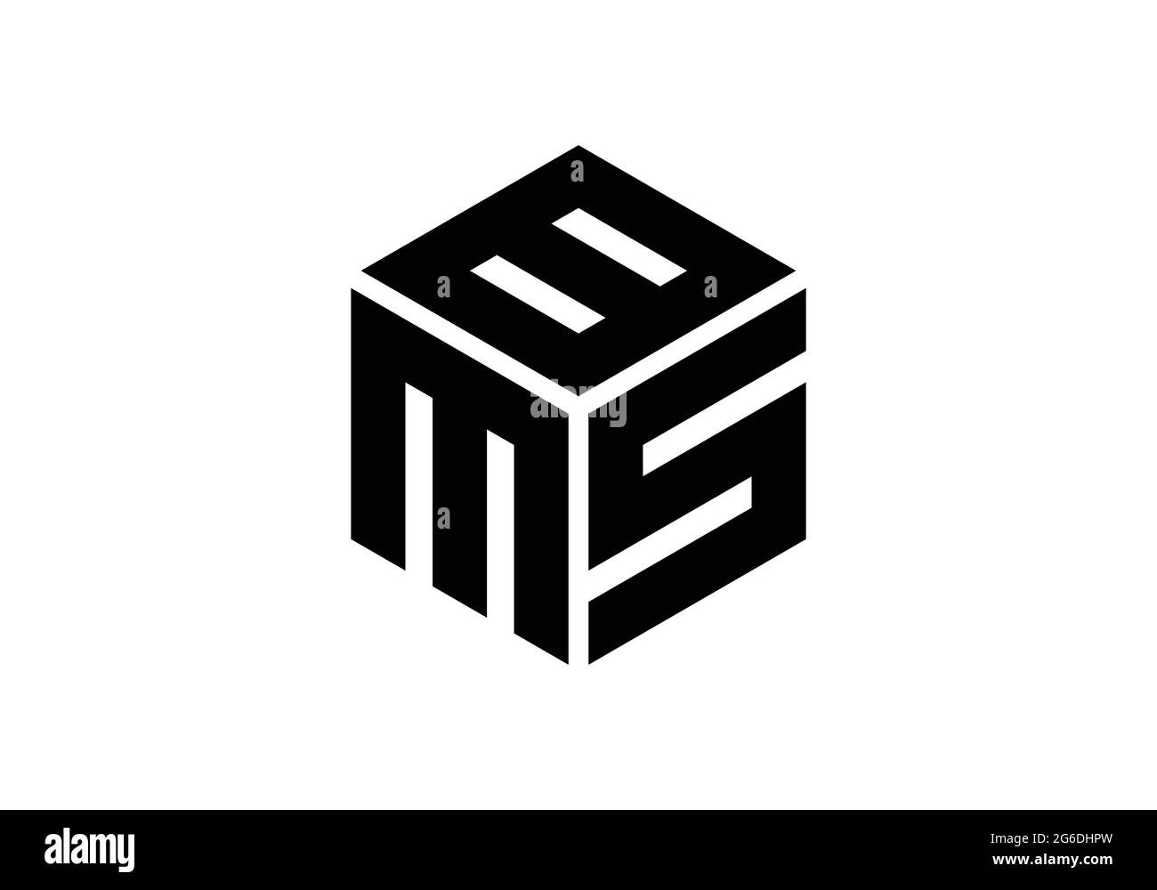 Lettre initiale du monogramme logo BMS Design modèle vectoriel B M S Letter logo Design Illustration de Vecteur