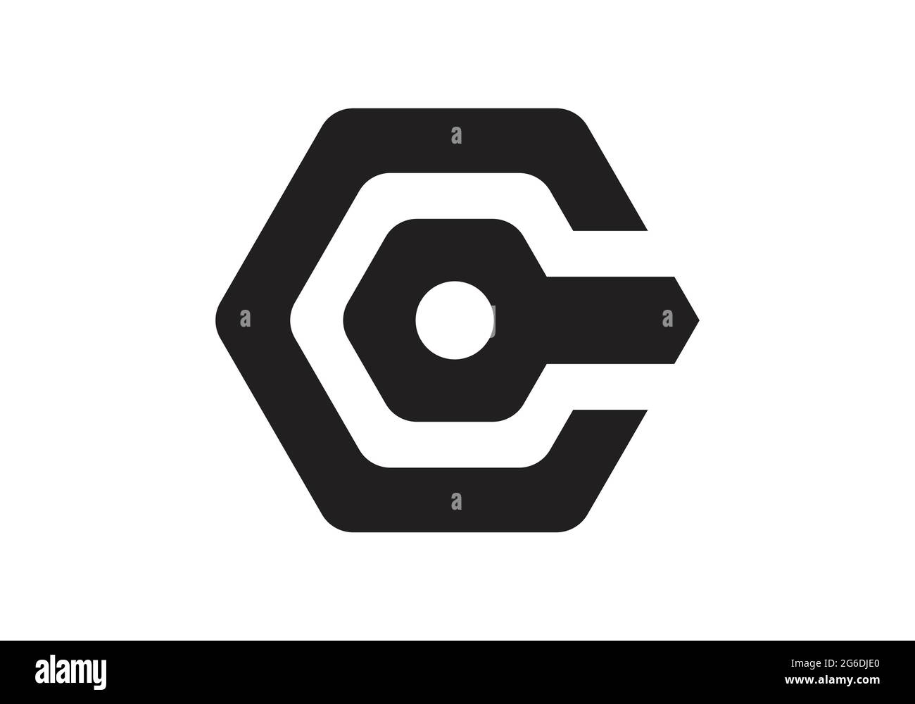 Premier monogramme lettre C logo clé modèle vectoriel C logo lettre conception C logo lettre sécurité (logo clé avec lettre C) Illustration de Vecteur