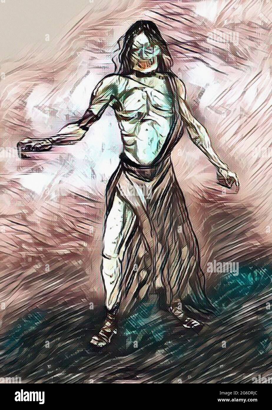 illustration d'un zombie maléfique Banque D'Images