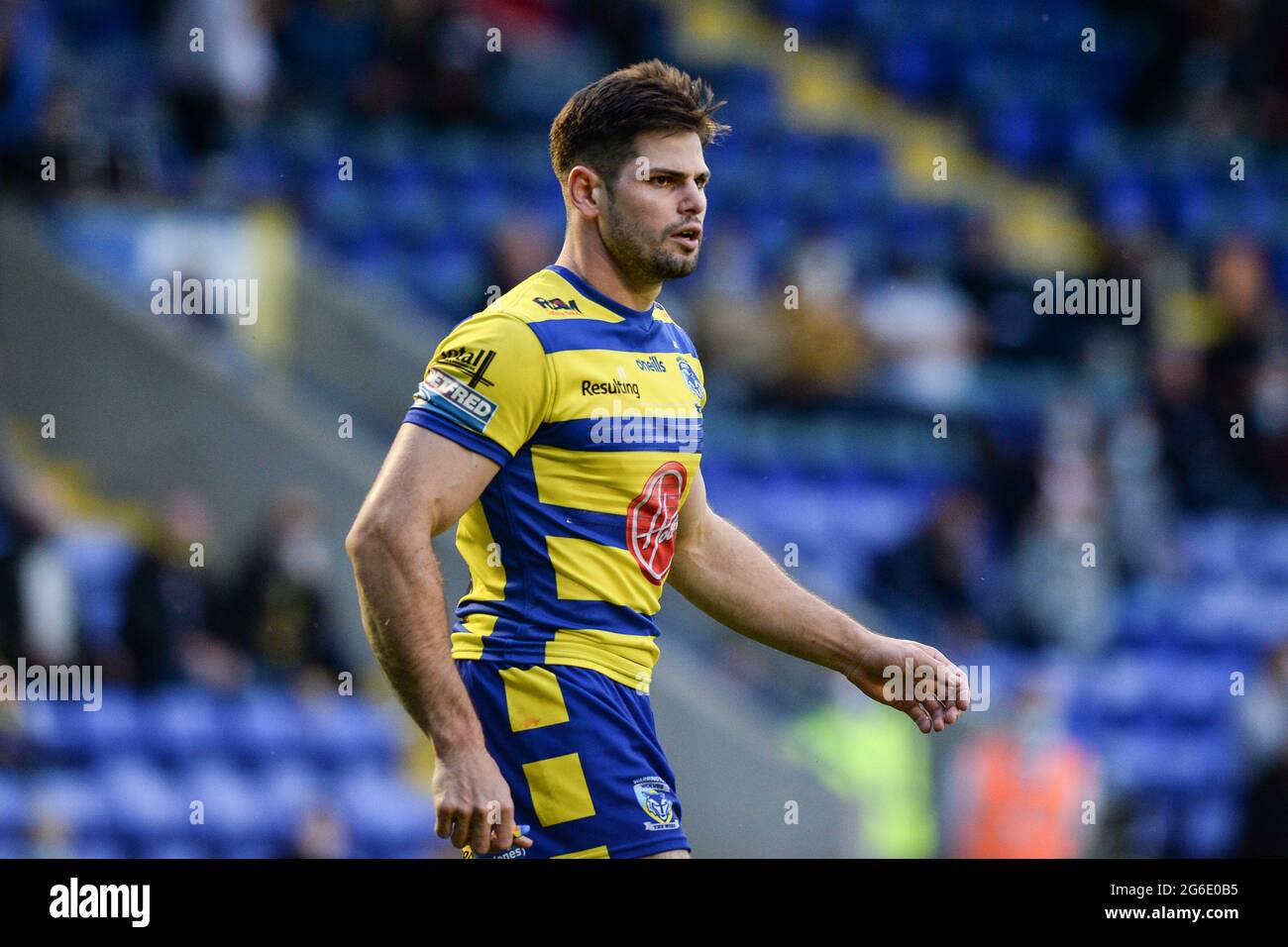 Warrington, Angleterre - 5 juillet 2021 - Jake Mamo de Warrington Wolves pendant la Ligue de rugby Betfred Super League Warrington Wolves vs Leeds Rhinos au Halliwell Jones Stadium, Warrington, Royaume-Uni Dean Williams/Alay Live Banque D'Images