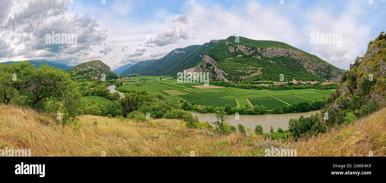 Point de vue de l'Adige forte Rivoli, Ceraino, Rivoli Veronese, Vénétie, Italie Banque D'Images