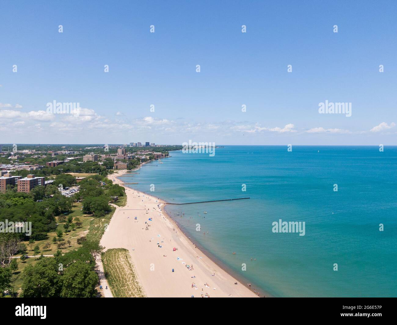 Vue aérienne de Loyola Beach dans le parc Rogers Banque D'Images