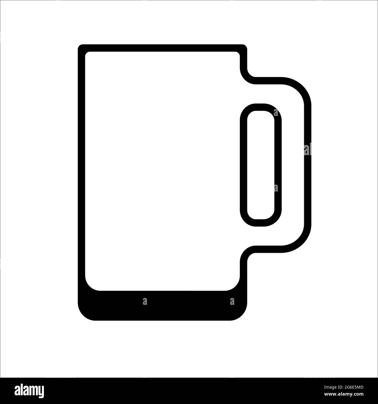 Verre de bière isolé sur fond blanc, de style plat. Silhuette de tasse pour bière. Illustration vectorielle. Illustration de Vecteur