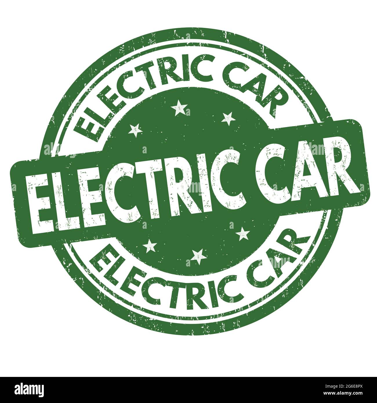 Affiche ou timbre de voiture électrique sur fond blanc, illustration vectorielle Illustration de Vecteur