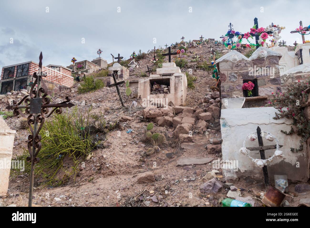 Cimetière du village de Maimara dans la vallée de Quebrada de Humahuaca, Argentine Banque D'Images