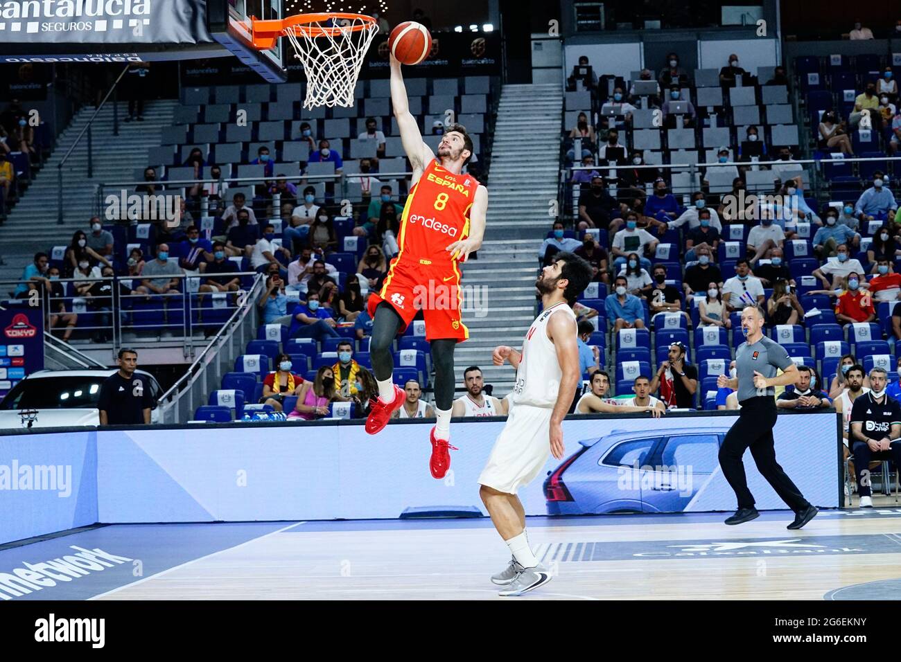 Madrid, Espagne. 05e juillet 2021. Dario Brizuela d'Espagne vu en action pendant l'Espagne contre l'Iran match amical de basket-ball au Centre Wiznink à Madrid. (Photo de Francis Gonzalez/SOPA Images/Sipa USA) crédit: SIPA USA/Alay Live News Banque D'Images