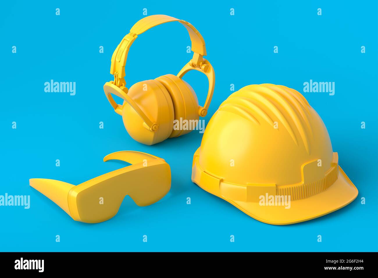 Vue isométrique des outils de construction monochromes pour la réparation et l'installation sur fond bleu et jaune. rendu 3d et illustration du service ba Banque D'Images Vue isométrique des outils de construction monochromes pour la réparation et l'installation sur fond bleu et jaune. rendu 3d et illustration du service ba Banque D'Images