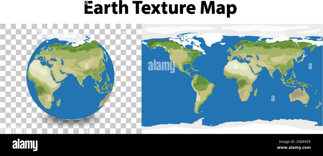 Planète Terre sur transparent avec l'illustration de la texture de la Terre Illustration de Vecteur