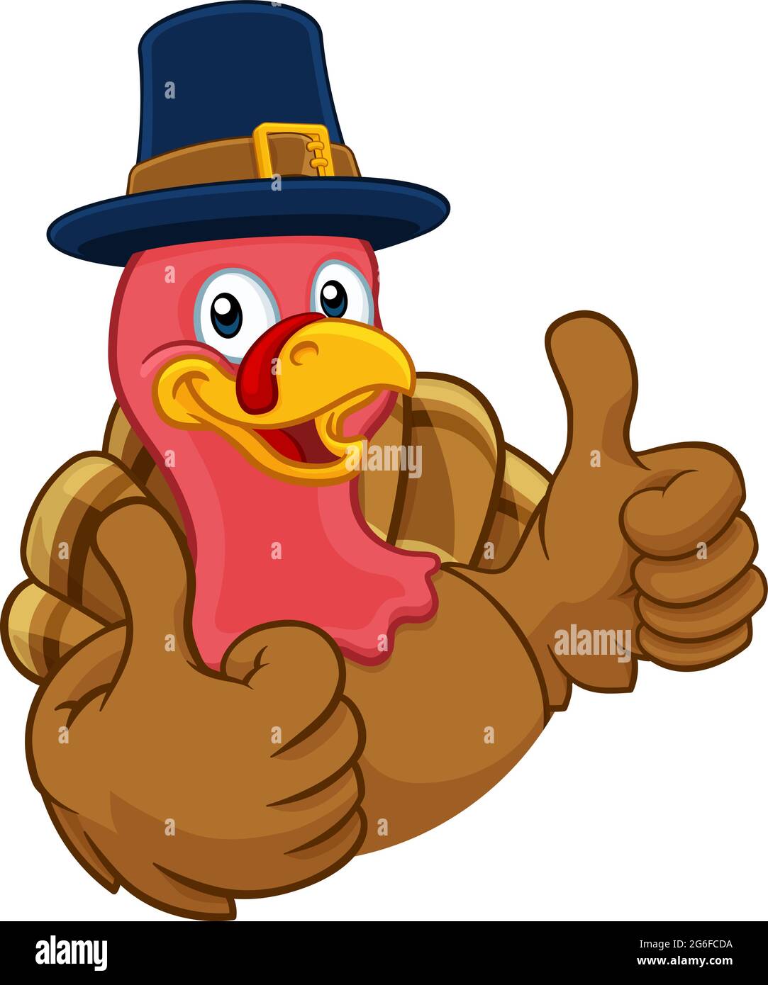 Thanksgiving Turquie Pilgrim Hat Personnage Illustration de Vecteur