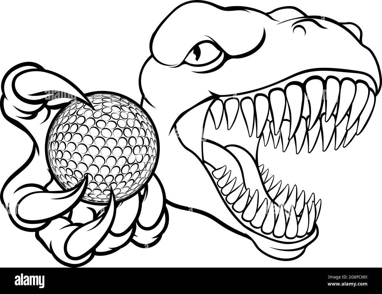 Joueur de golf Sports Animaux dinosaure Mascot Illustration de Vecteur