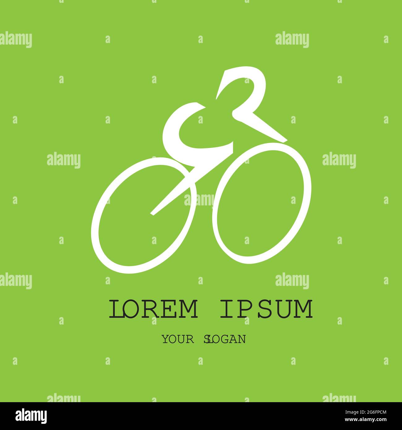 La marque de vélo de beauté avec un concept vert Illustration de Vecteur