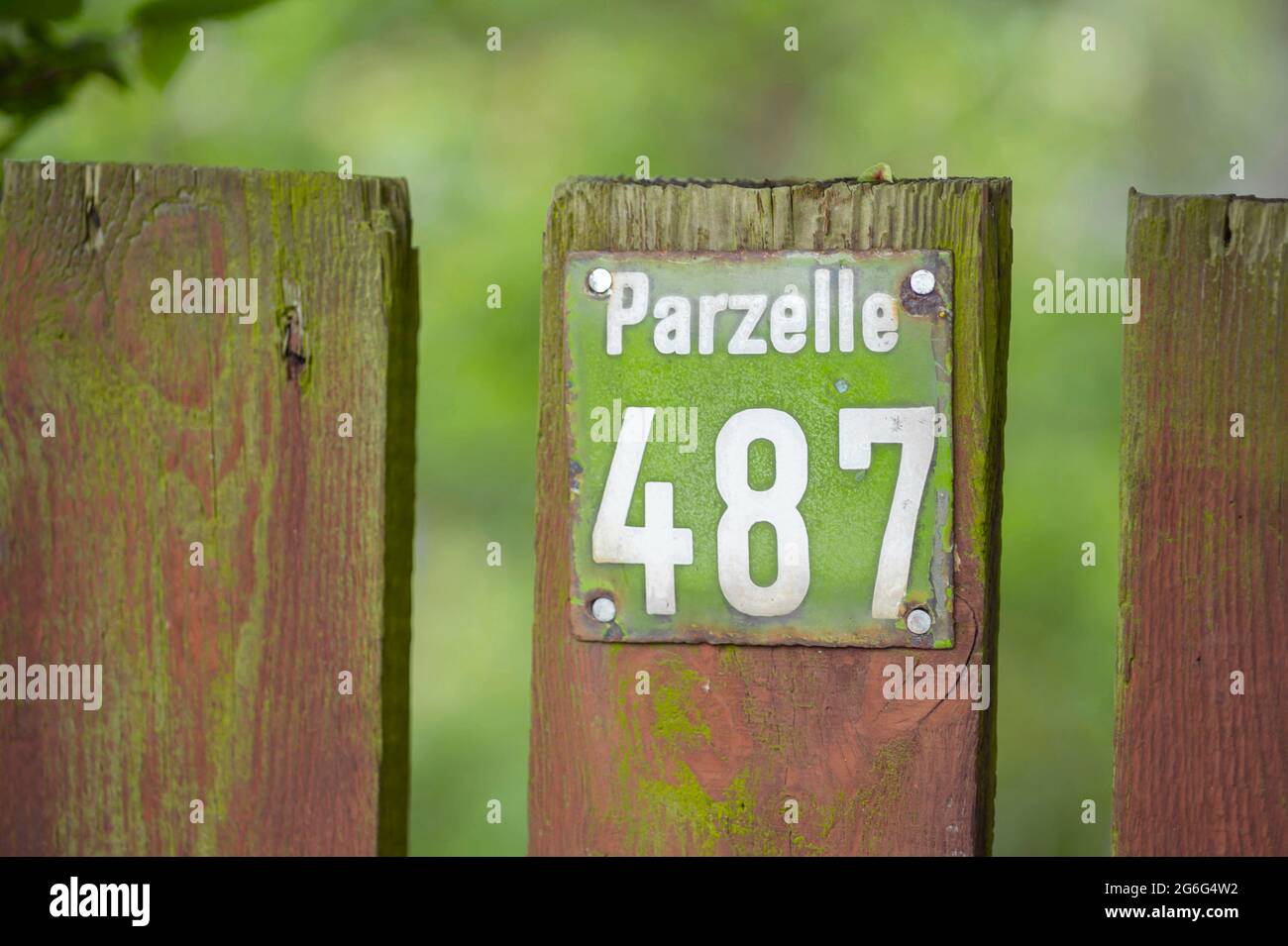 Nombre d'un terrain de jardin dans une zone de jardin de l'allotissement à Altona, Allemagne, Hambourg Banque D'Images