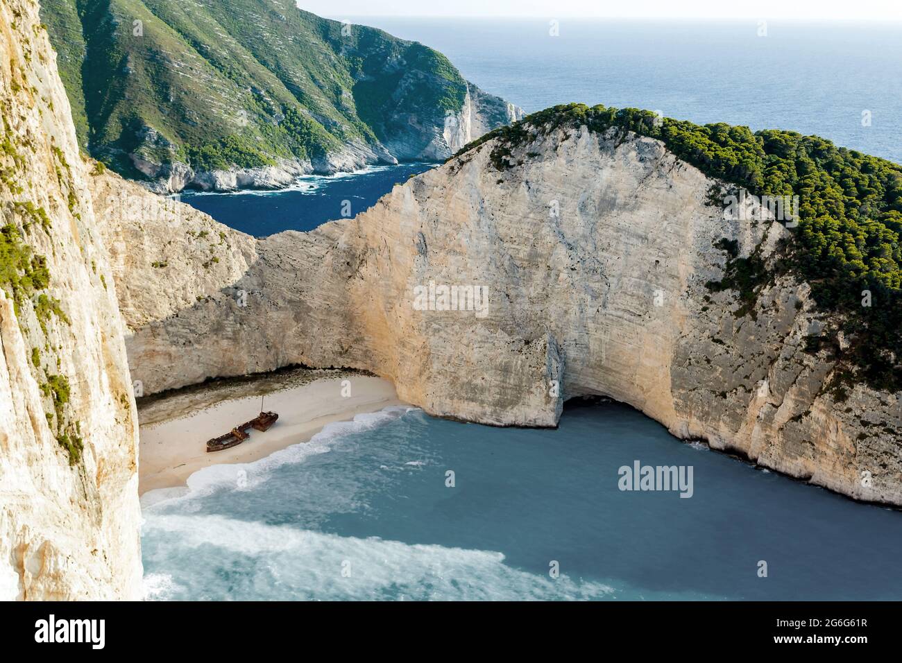 Épave de la baie de Navagio dans la mer Ionienne, Grèce, Zakynthos Banque D'Images