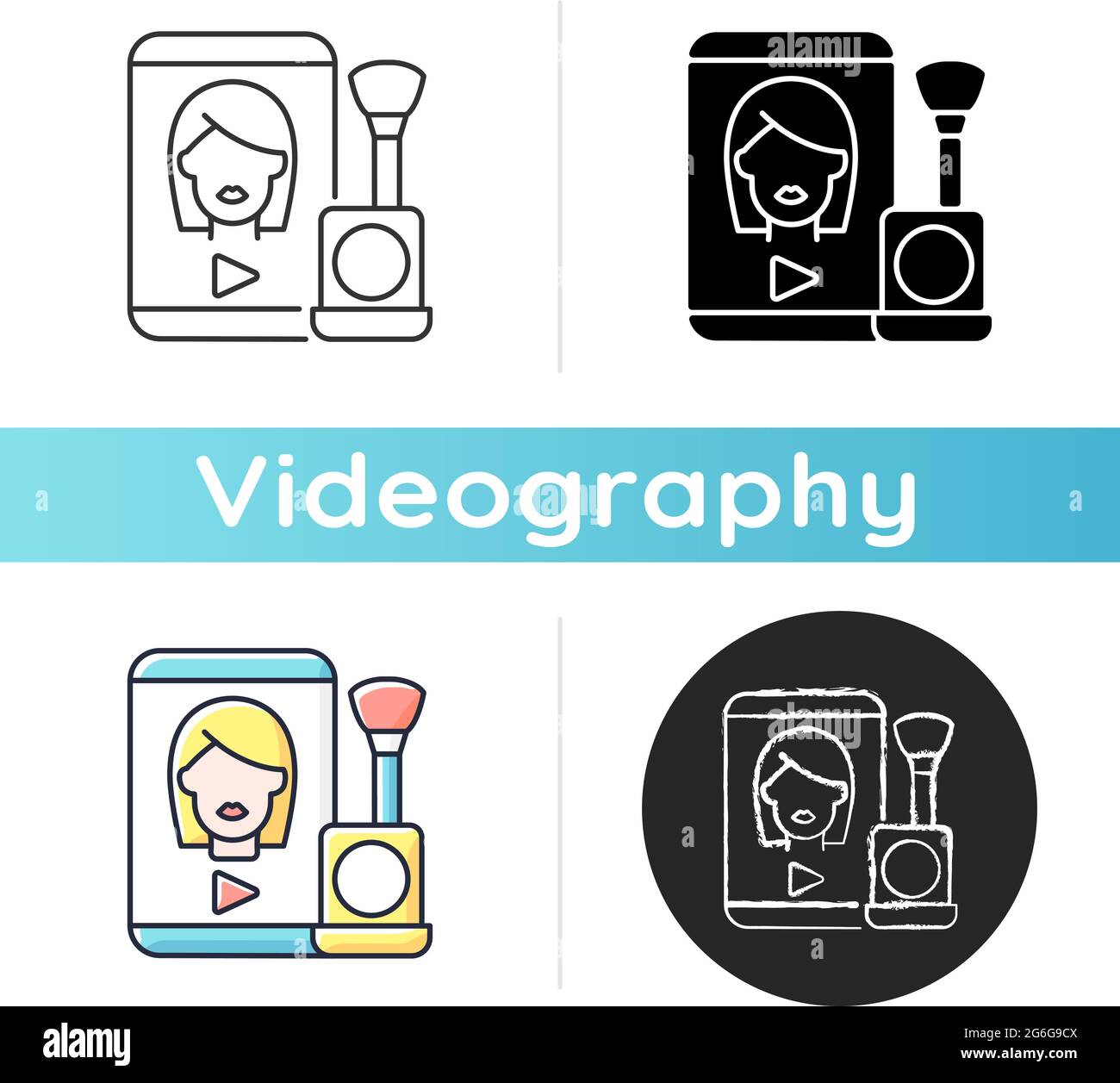 Icône Créer des vidéos de tutoriel Illustration de Vecteur