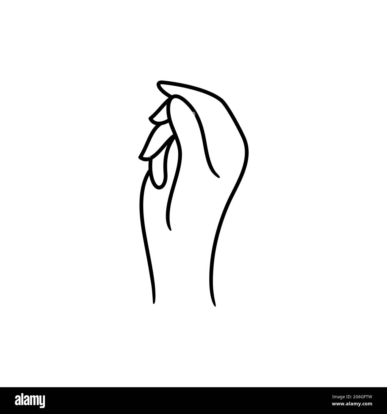 Illustration vectorielle de la conception du logo de la main de la femme Line art Illustration de Vecteur