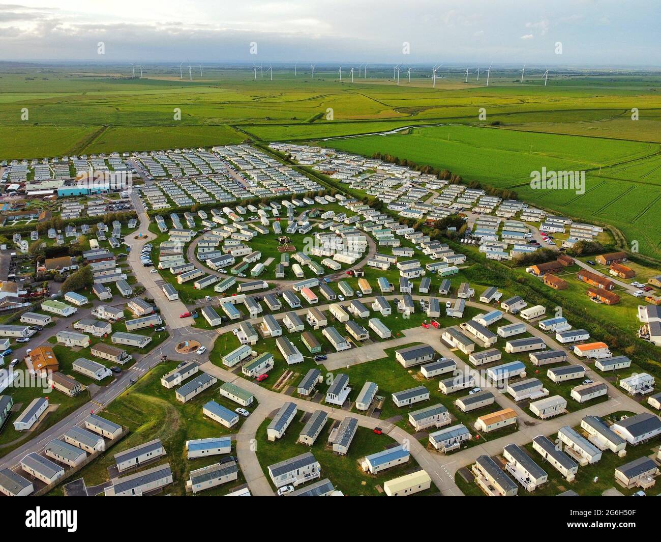 Photographie aérienne de Parkdean Camber Sands Holiday Park, Camber, East Sussex Banque D'Images