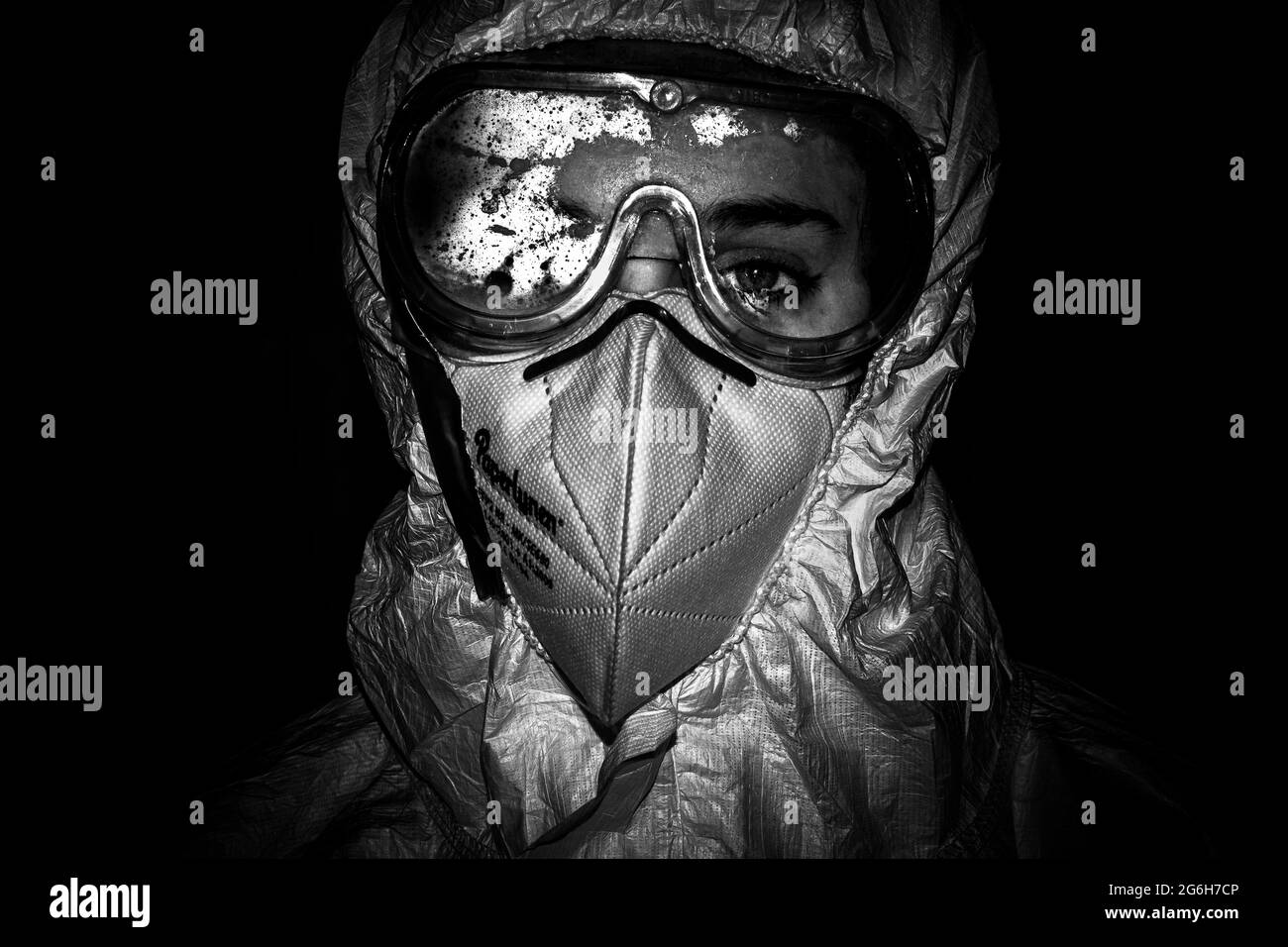 LUCCA, TOSCANE - ITALIE 2020: Volontaires temporaires de la Croix-Rouge italienne Banque D'Images