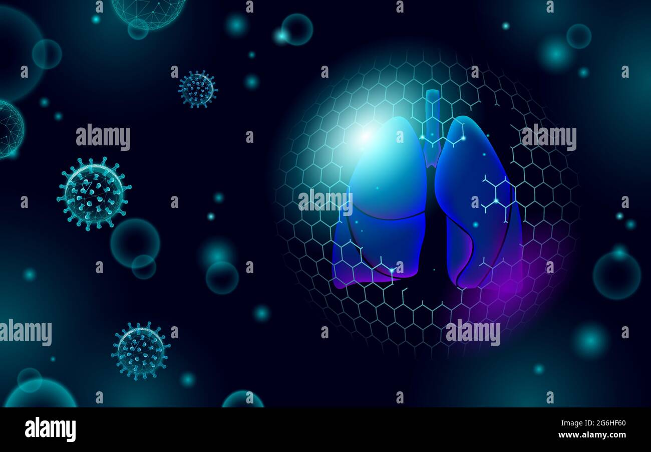 Concept de recherche microscopique en médecine des poumons humains. Analyse du danger d'infection par le virus respiratoire. Thérapie de la tuberculose de l'hôpital affiche temp Illustration de Vecteur