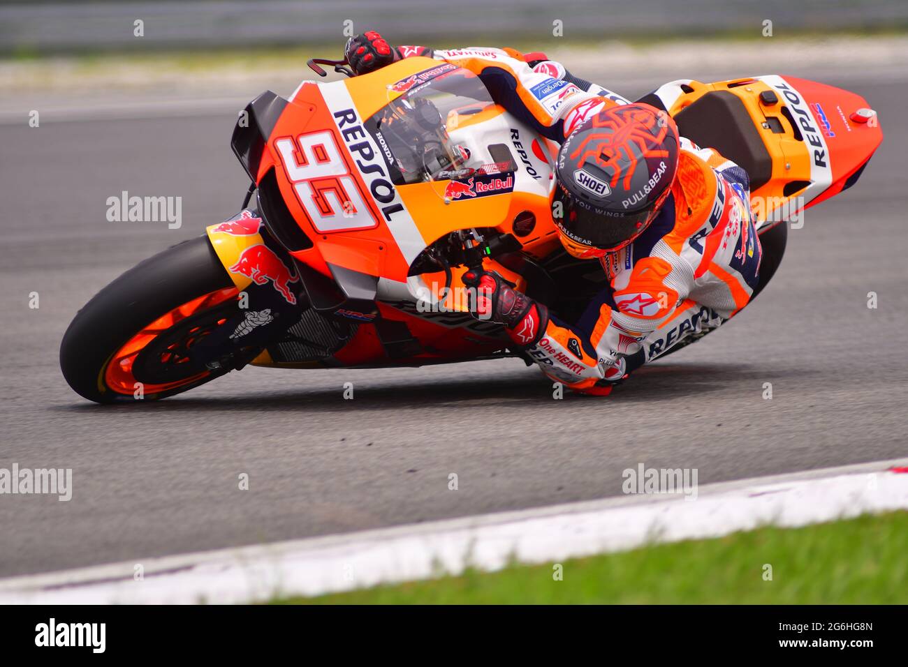 Marc Marquez, le pilote de l'écurie Repsol Honda Team, participe aux essais hivernaux du MotoGP d'avant-saison au circuit international de Sepang le 8 février 2020. Banque D'Images
