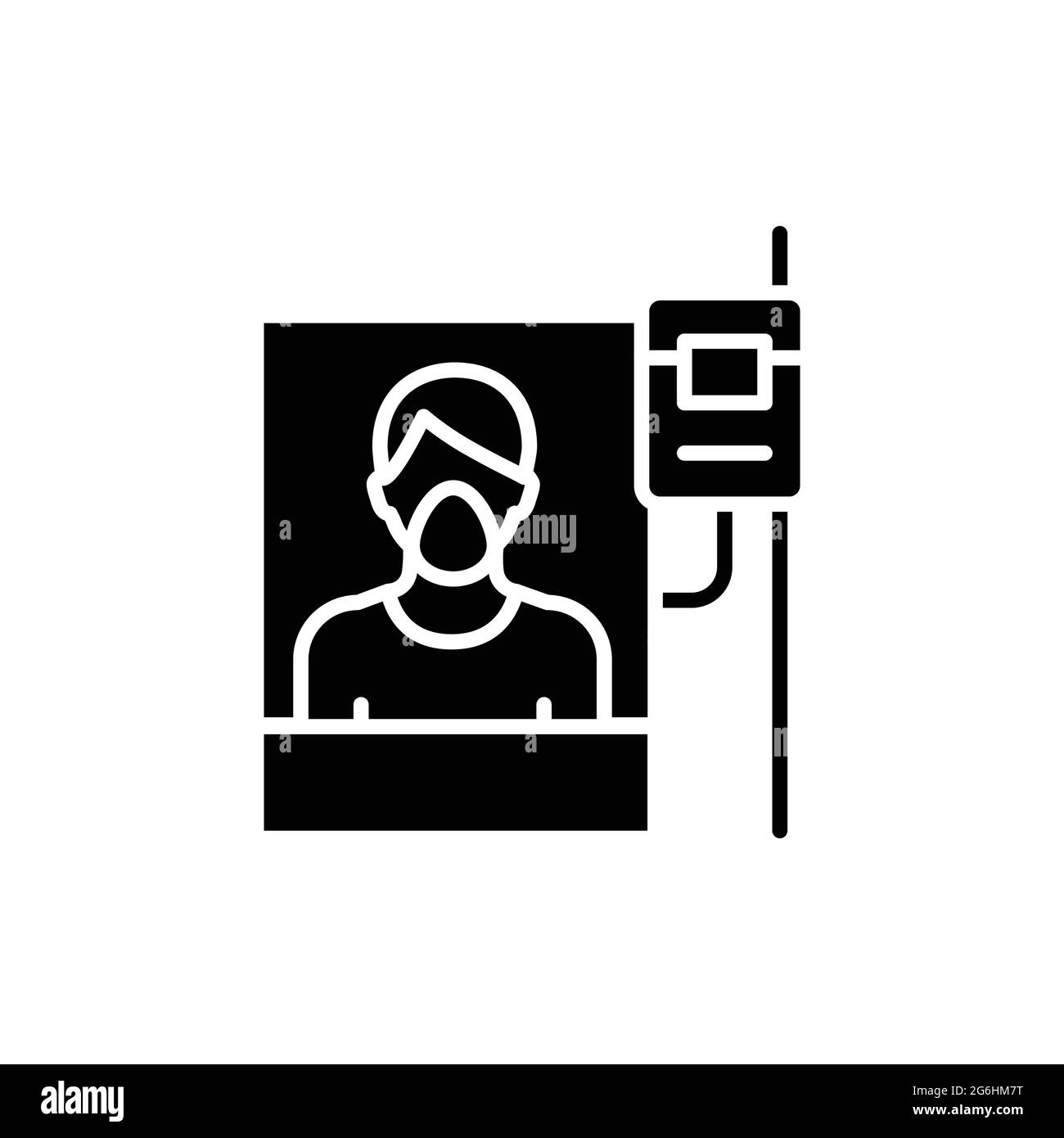 Icône de la ligne de couleur du service hospitalier. Elément vectoriel isolé. Pictogramme de contour pour la page Web, l'application mobile, la promotion Illustration de Vecteur