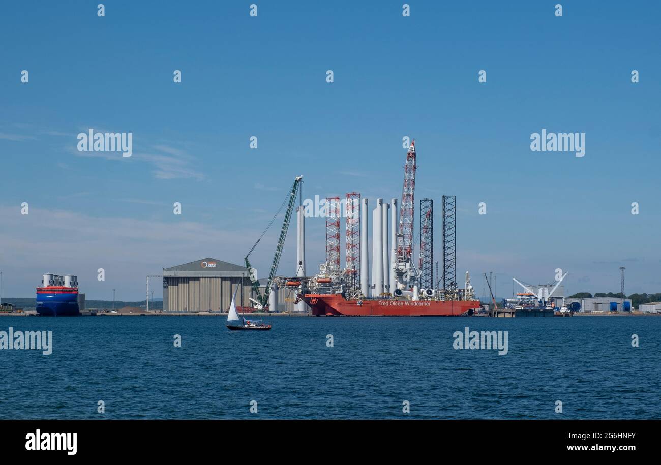 Global Energy Group Construction yard Nigg Bay, Cromarty Firth, Écosse. Banque D'Images