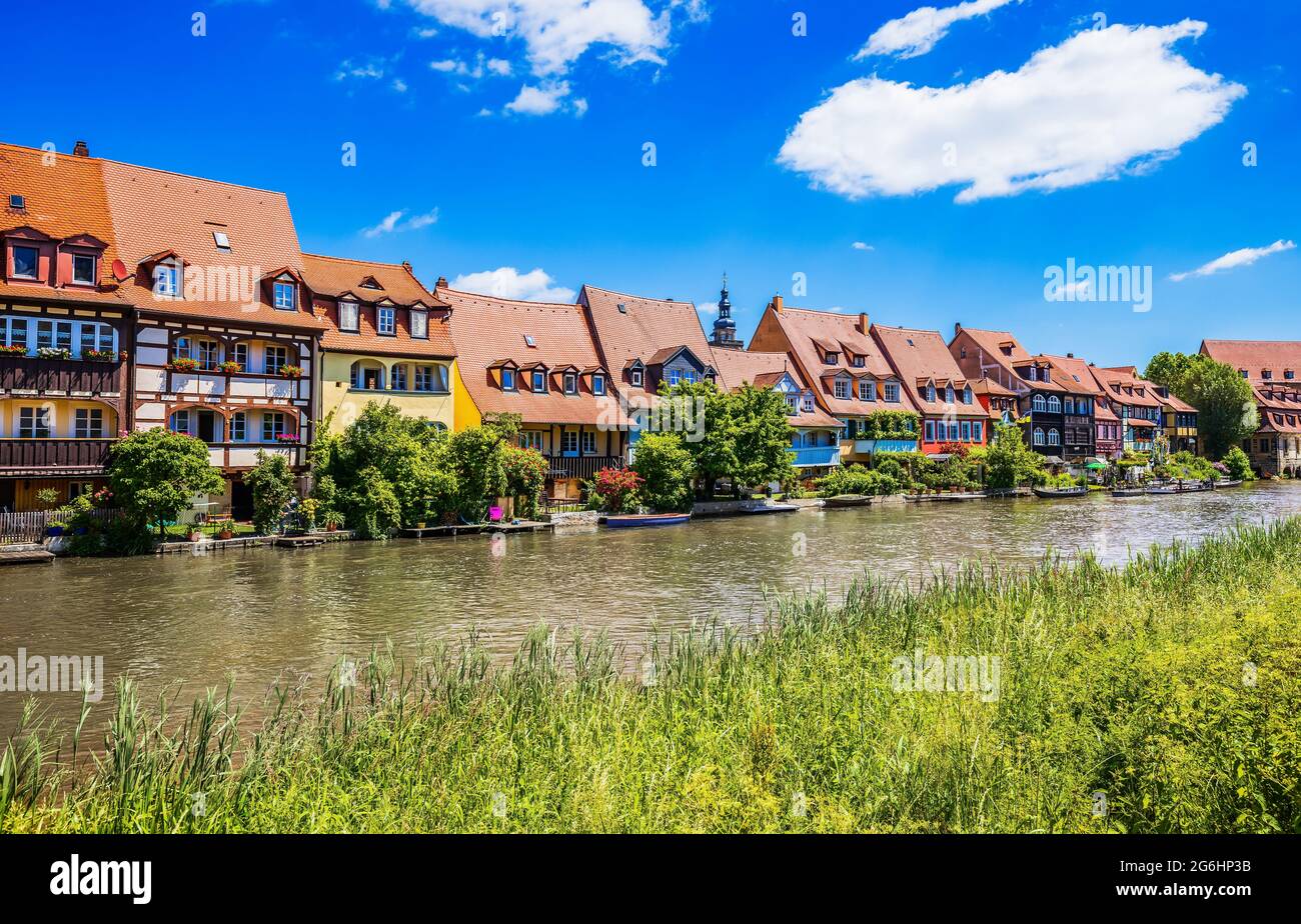 Bamberg, Allemagne. Maisons traditionnelles de la petite Venise (Klein-Veneig). Banque D'Images
