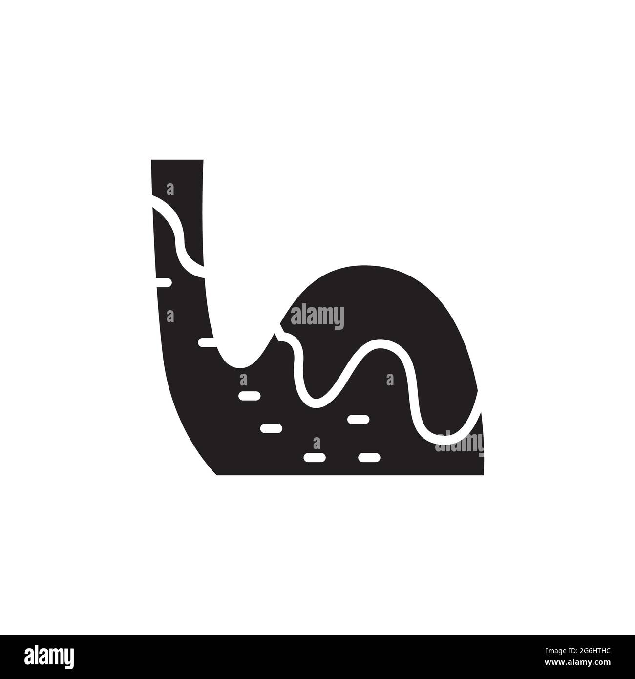 Icône de la ligne de couleur de la maladie de reflux gastro-œsophagien. Elément vectoriel isolé. Pictogramme de contour pour la page Web, l'application mobile, la promotion Illustration de Vecteur