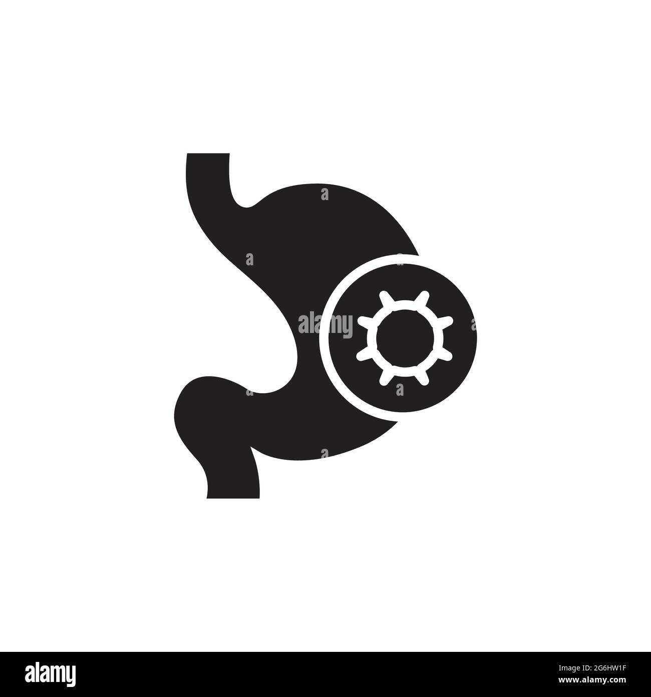 Icône de la ligne de couleur de la grippe intestinale. Elément vectoriel isolé. Pictogramme de contour pour la page Web, l'application mobile, la promotion Illustration de Vecteur