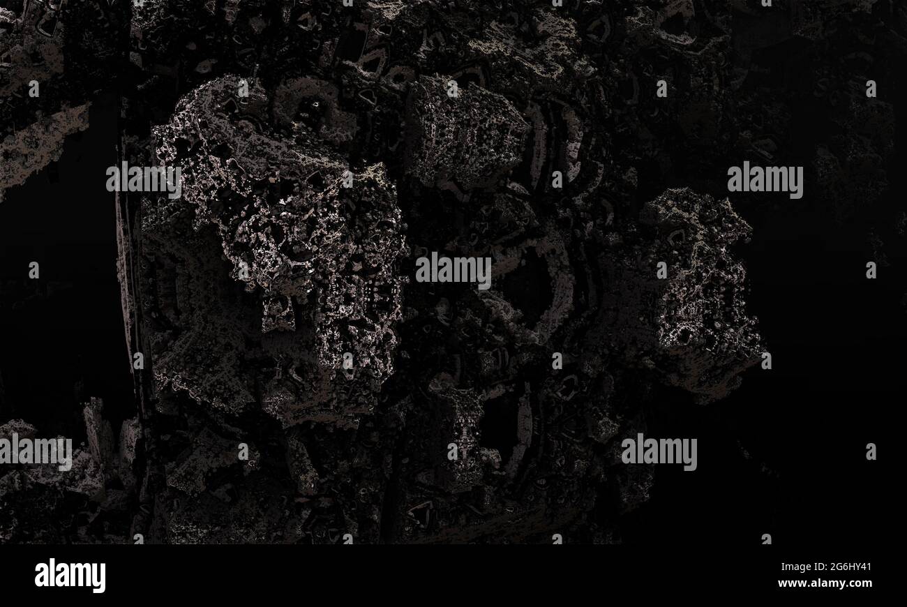 Rendu 3D de l'arrière-plan de la pierre murale noire. Texture granit Banque D'Images