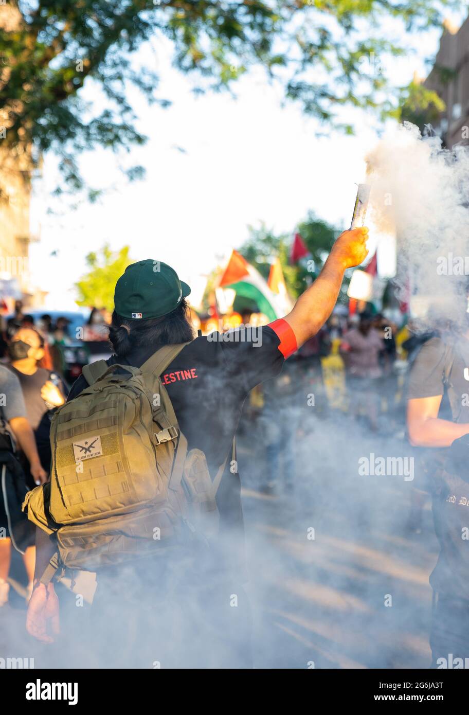 Libérez-les tous de protestation - UN rassemblement pour dénoncer les déportations massives, les séparations familiales et l'incarcération d'enfants avec le soutien palestinien Banque D'Images