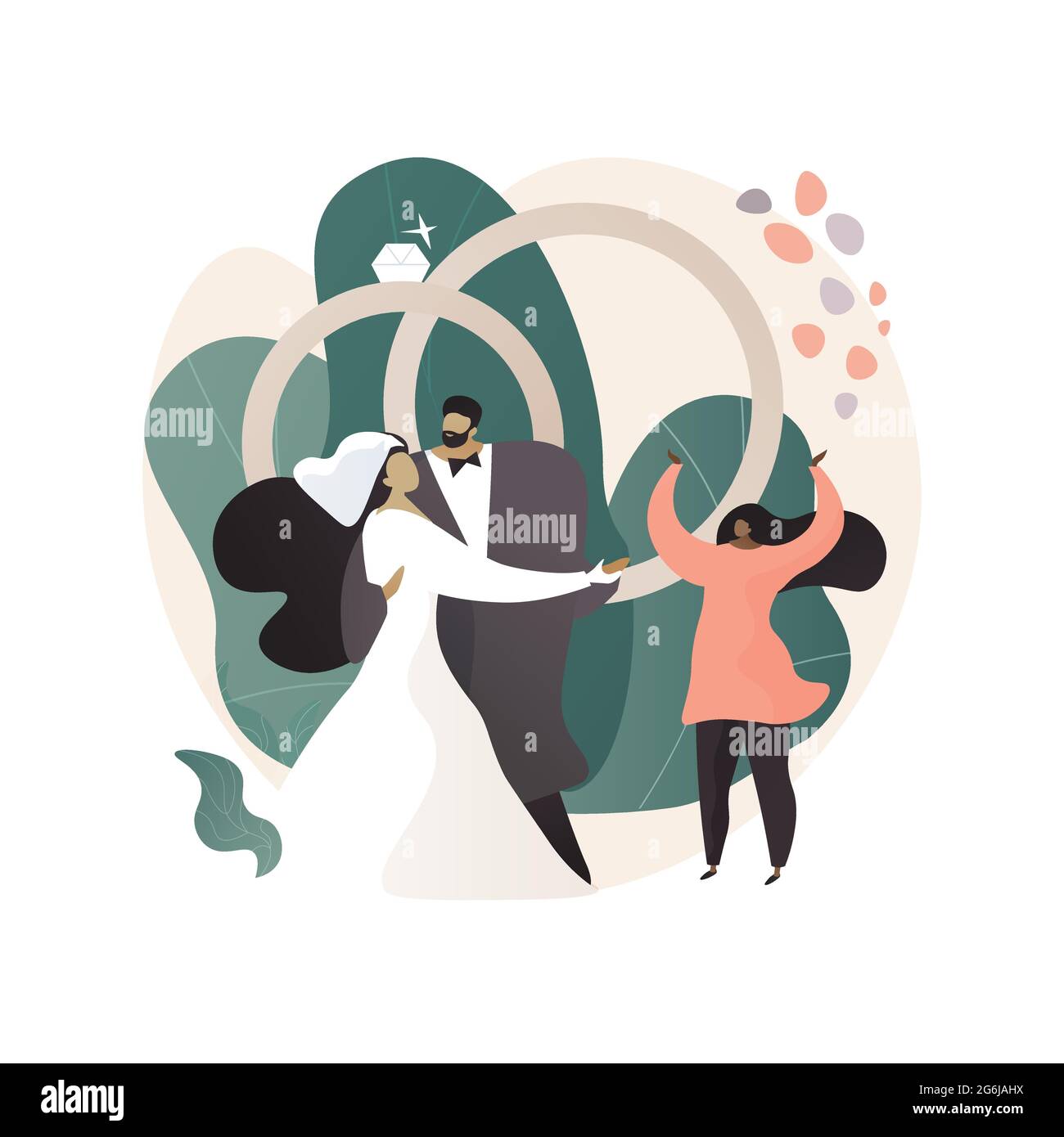 Illustration vectorielle abstraite de concept de mariage. Illustration de Vecteur