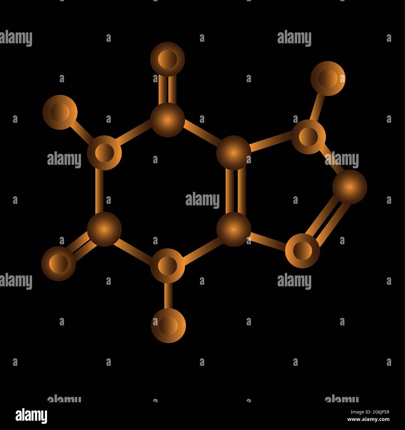 Modèle 3d de la molécule de café de caféine sur fond noir. Illustration vectorielle réaliste Illustration de Vecteur