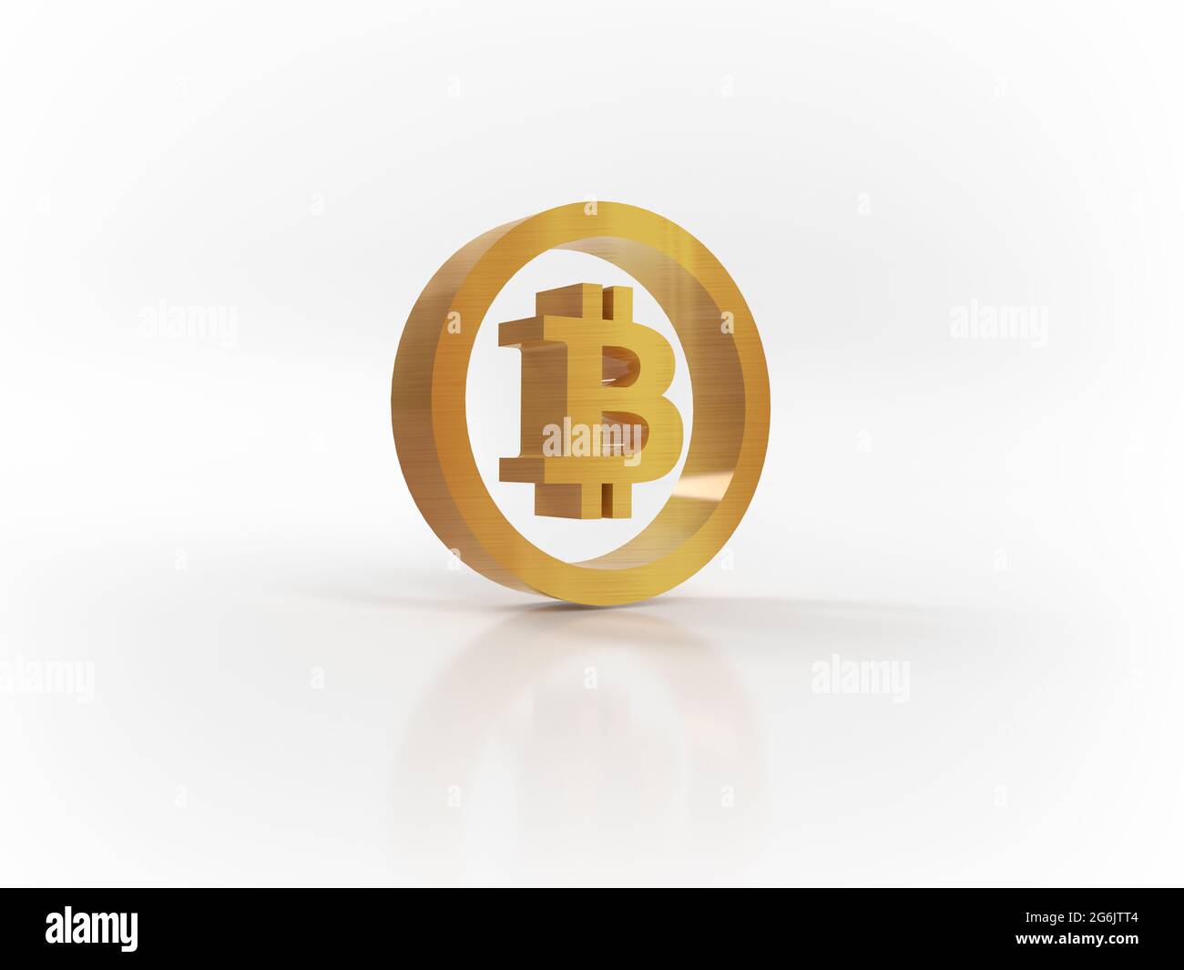 Or bitcoin crypto-monnaie isolée sur fond blanc Banque D'Images