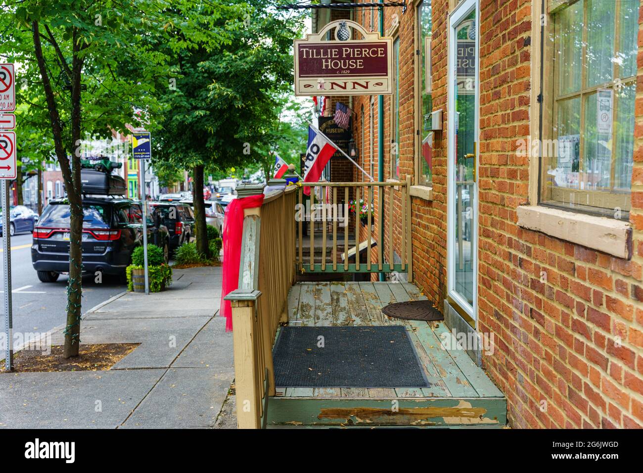 Gettysburg, PA, Etats-Unis - 4 juillet 2021 : la Maison Tillie Pierce sur Baltimore Street à Gettysburg. Banque D'Images