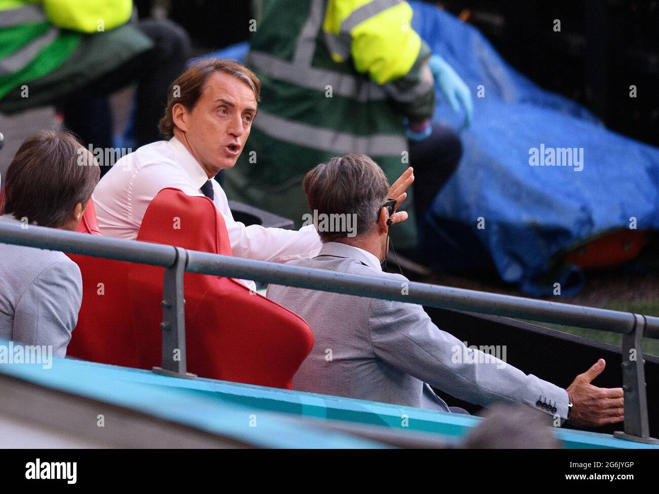 07 juillet 2021 - Italie / Espagne - UEFA Euro 2020 semi-finale - Wembley - Londres Italie entraîneur en chef Roberto Mancini crédit photo : © Mark pain / Alamy Live News Banque D'Images