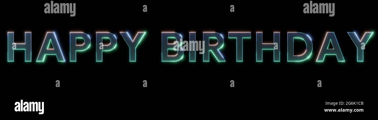 Joyeux Anniversaire Neon Metal Effet Texte 3d Illustration Rendu Moderne Simple Minimaliste Elegant Metallique Pour Affaires Evenement Vacances Et Etc Photo Stock Alamy