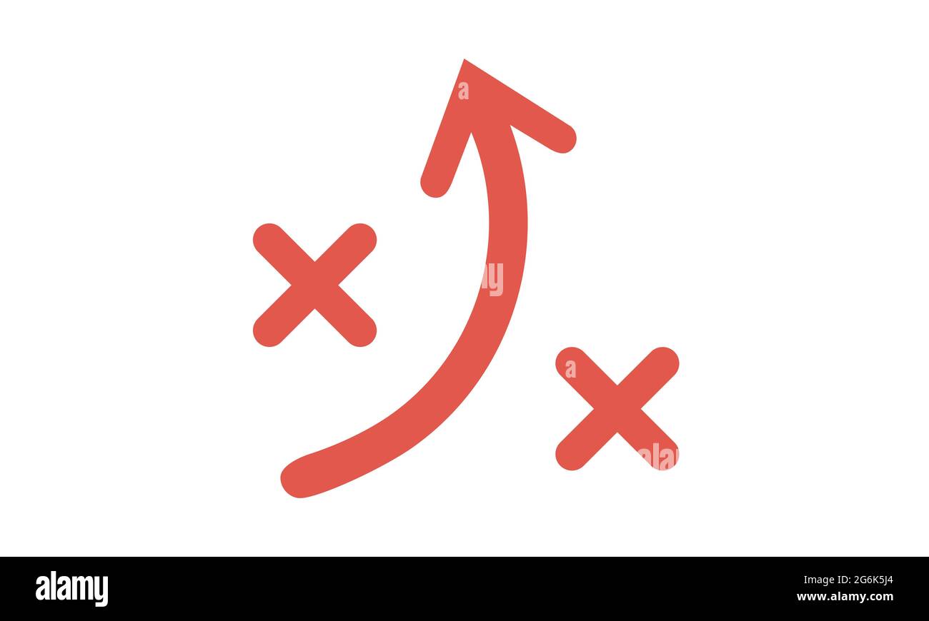 Vecteur d'icône de tactique isolé sur fond blanc, signe de tactique, symboles de sport linéaires Illustration de Vecteur