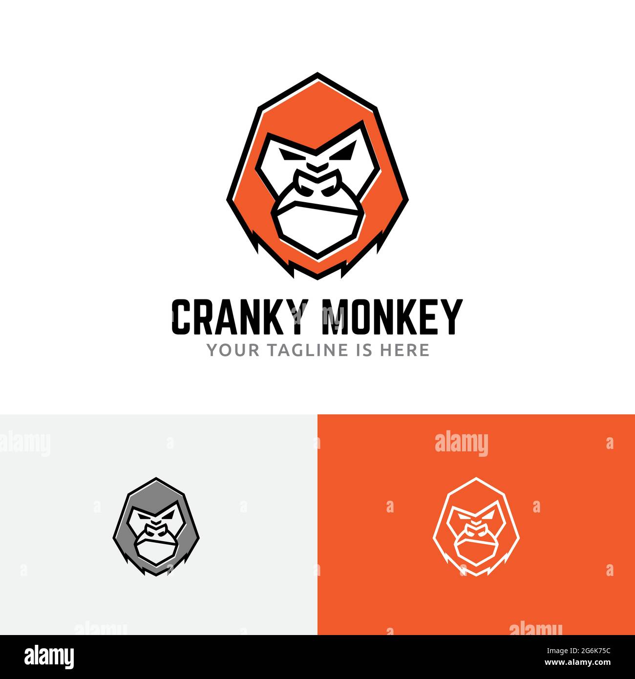 Cranky Monkey Angry Gorilla Jungle Esport logo de jeu Illustration de Vecteur