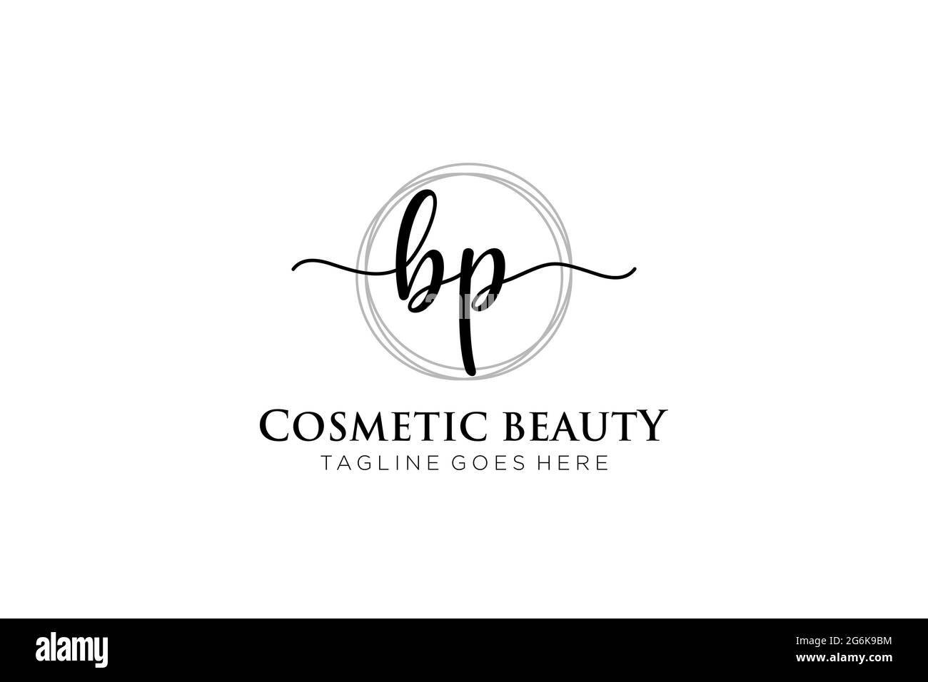 BP logo féminin beauté monogramme et élégant logo design, écriture logo de la signature initiale, mariage, mode, floral et botanique avec la création Illustration de Vecteur