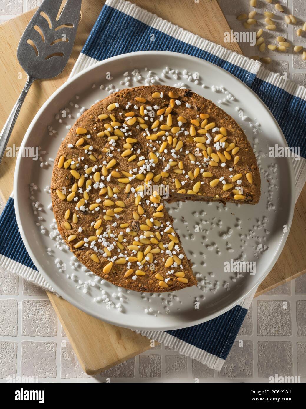 Torta di pane. Pouding de pain italien suisse. Banque D'Images